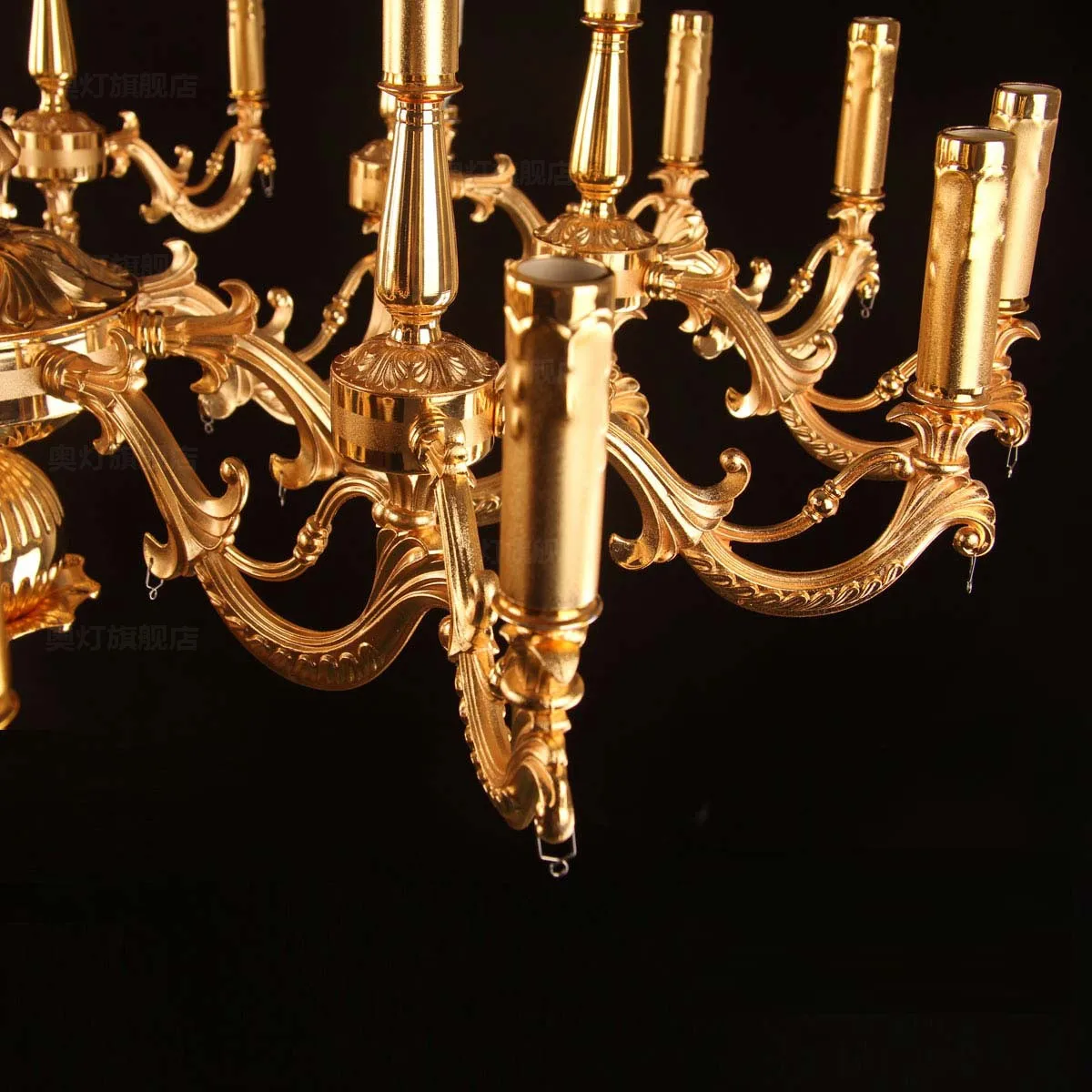 Hotel decor Large Gold Led Chandelier Candelabro Hanging Fixture Home Lighting Villa Living Room Lamps 30 Pcs Lustre de cristal