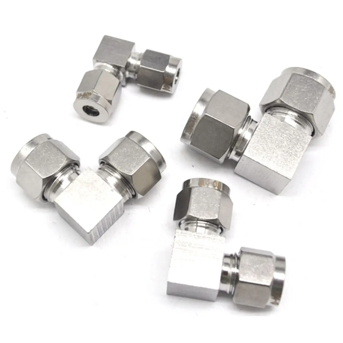 

2pcs Fit Tube O/D 3-25mm 1/8" 1/4" 3/8" 1/2" 3/4" 304 Stainless Equal Elbow Ferrule Pneumatic Air Fitting Non-corroding