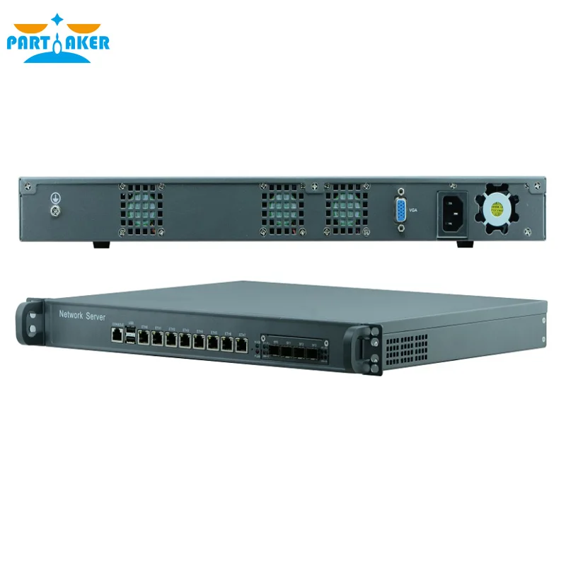 Partaker Firewall Appliance Intel Core i3 6100 pfSense hardware firewall 1u rack case with 8*Intel 1000M LAN ports 4 SFP ports