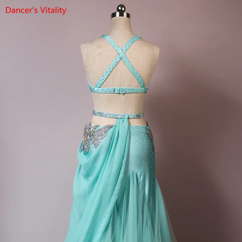 Belly Dance Set Full Diamond Bra Split Skirt Performance Suit High-End Custom Adult Child Profession Competition Clothing