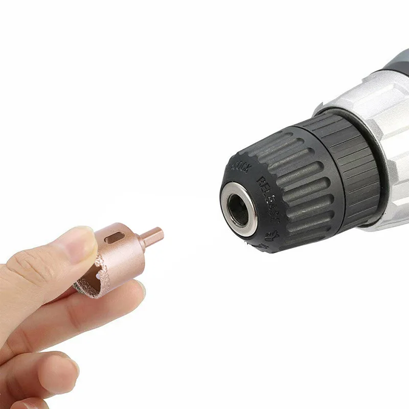 JUNEFOR 6-60Mm Mũi Dụng Cụ Mở Dao Cắt Kính Cường Lực Gốm Đá Cẩm Thạch Lỗ Cưa Kim Cương Hàn Cưa Lỗ Khoan bit Dụng Cụ Mở Đa Năng