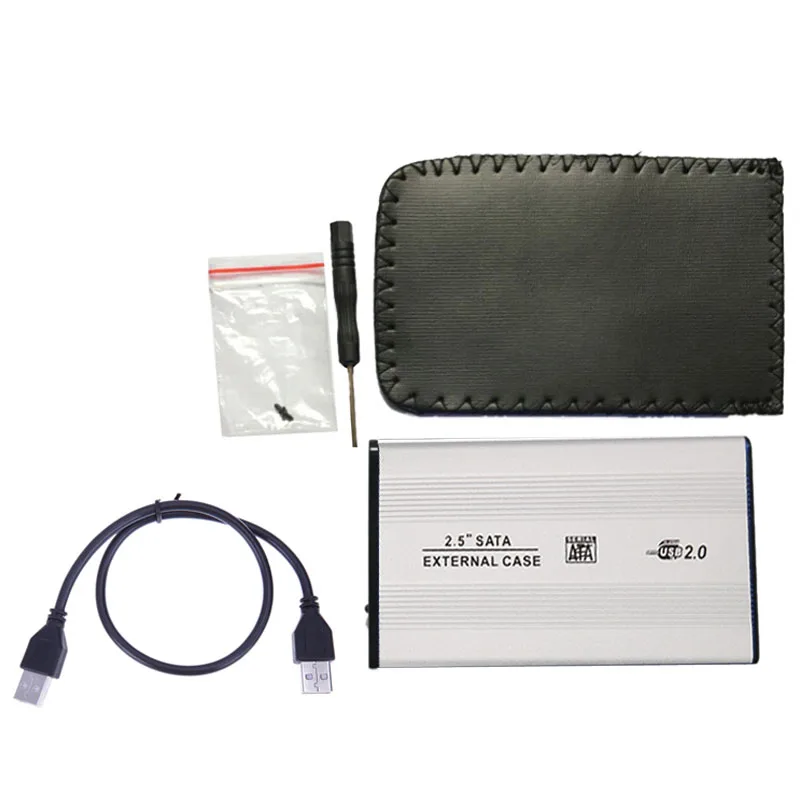 VODOOL Paduan Aluminium 2.5 Cm HDD Case USB 2.0 untuk SATA Hard Drive Eksternal Enclosure 2.5 "HDD SSD hard Disk Case Kotak