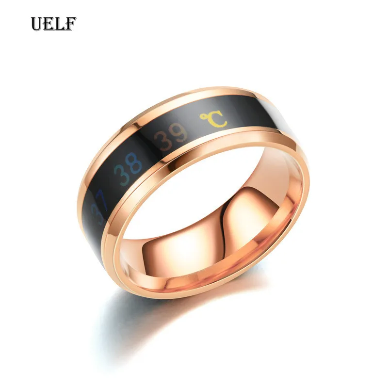 Temperature Ring Titanium Steel Mood Emotion Feeling Intelligent Temperature Sensitive Ring for Women Men Waterproof Jewelry