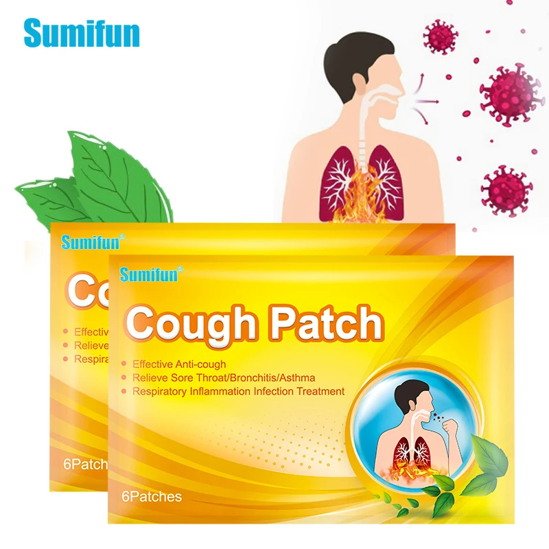 30PCS Tosse Relief Patch Herbal Garganta Médica Coceira Asma Fria Asma Alívio Patch Para Adultos Crianças