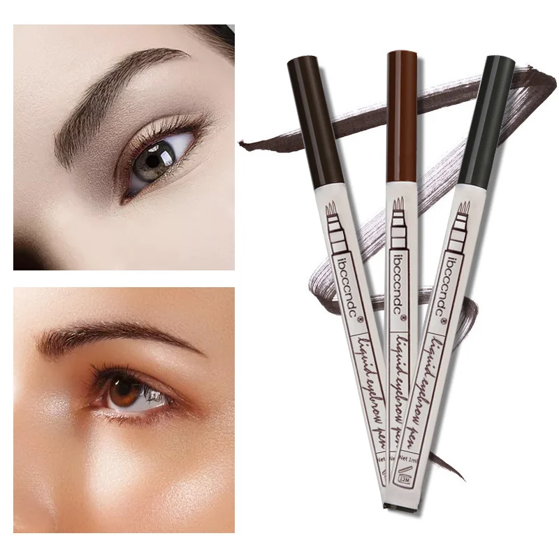 3 farben 3D Microblading Augenbraue Tattoo Stift 3 Gabel Tipps Feine Skizze Flüssigkeit Augenbraue Bleistift Wasserdicht Augenbrauen Farbton Make-Up 1 stück