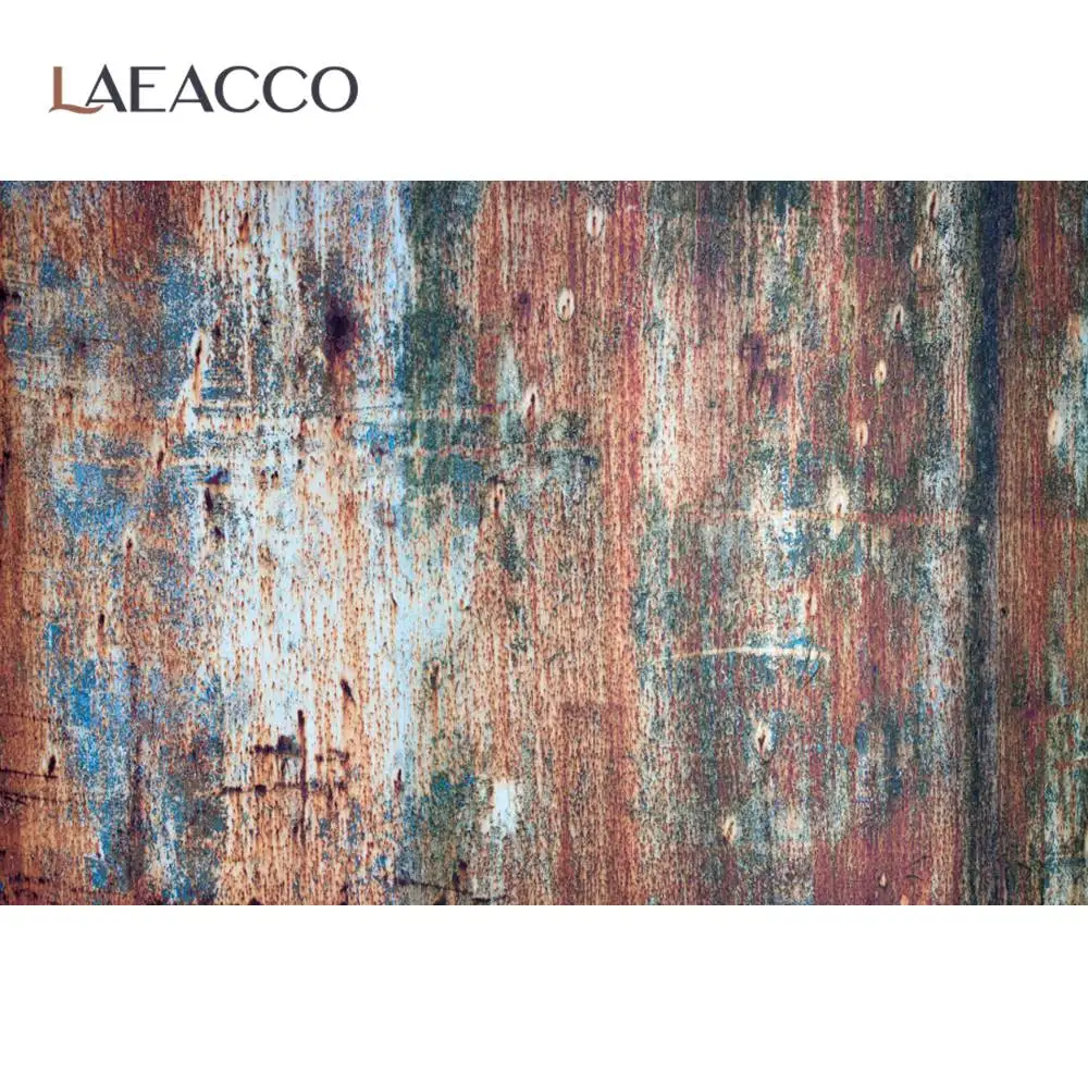 

Laeacco Grunge Wall Rusty Wooden Board Graffiti Photo Background Wall Decor Portrait Scene Photographic Backdrop Photo Studio