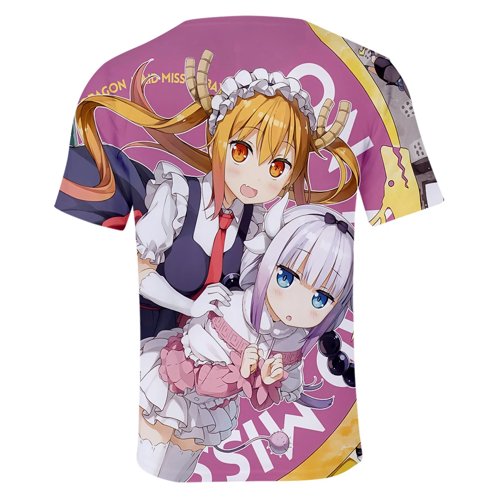 New Cute Miss Kobayashi\'s Dragon Maid 3D Outwear Harajuku Japanese Manga Summer T-shirt Women/men/Kids Short Sleeve Cool T-shirt