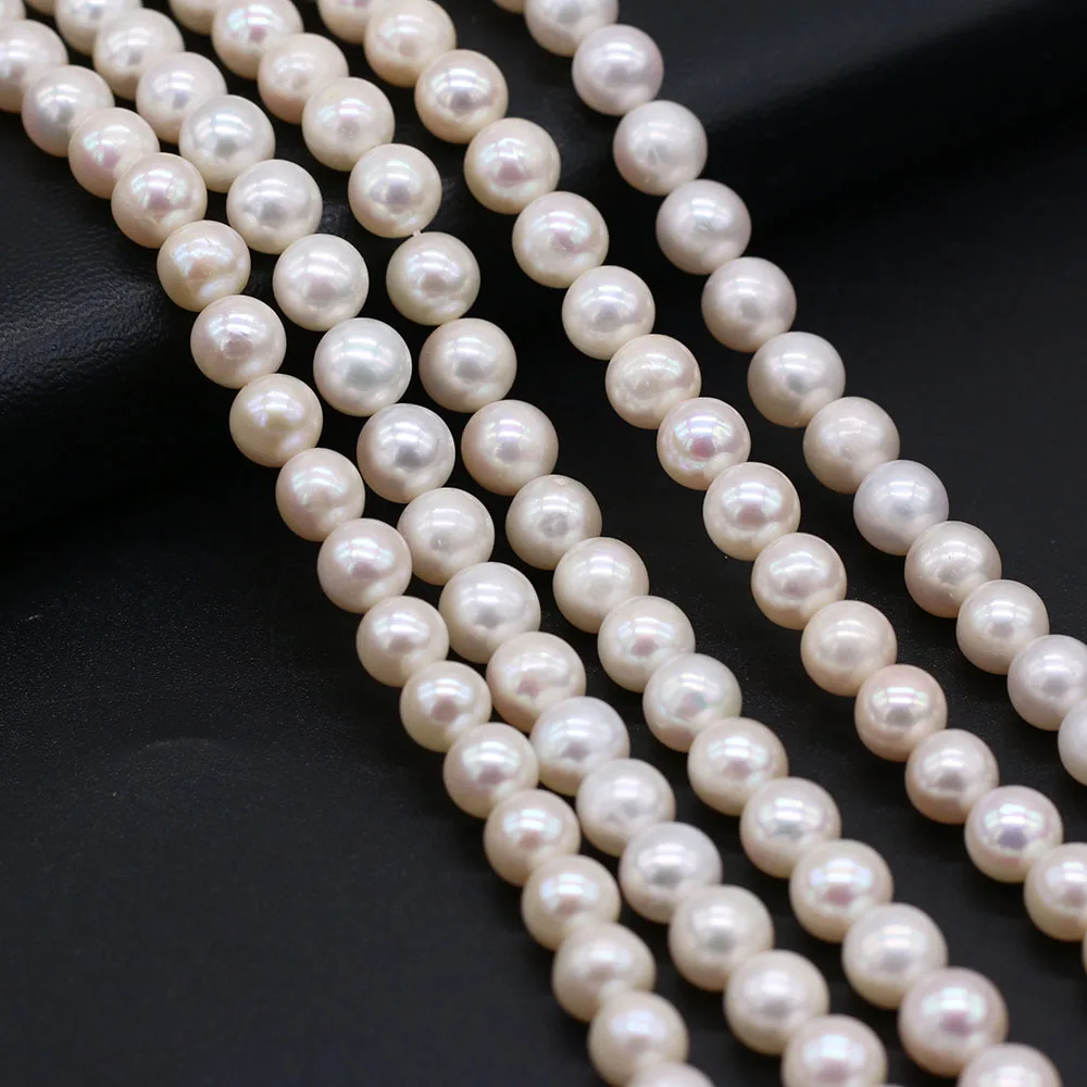 High Quality Natural Freshwater 3A Pearls Beads White Oval Loose Pearl Bead For Jewelry DIY Bracelet Necklace Accessories Making