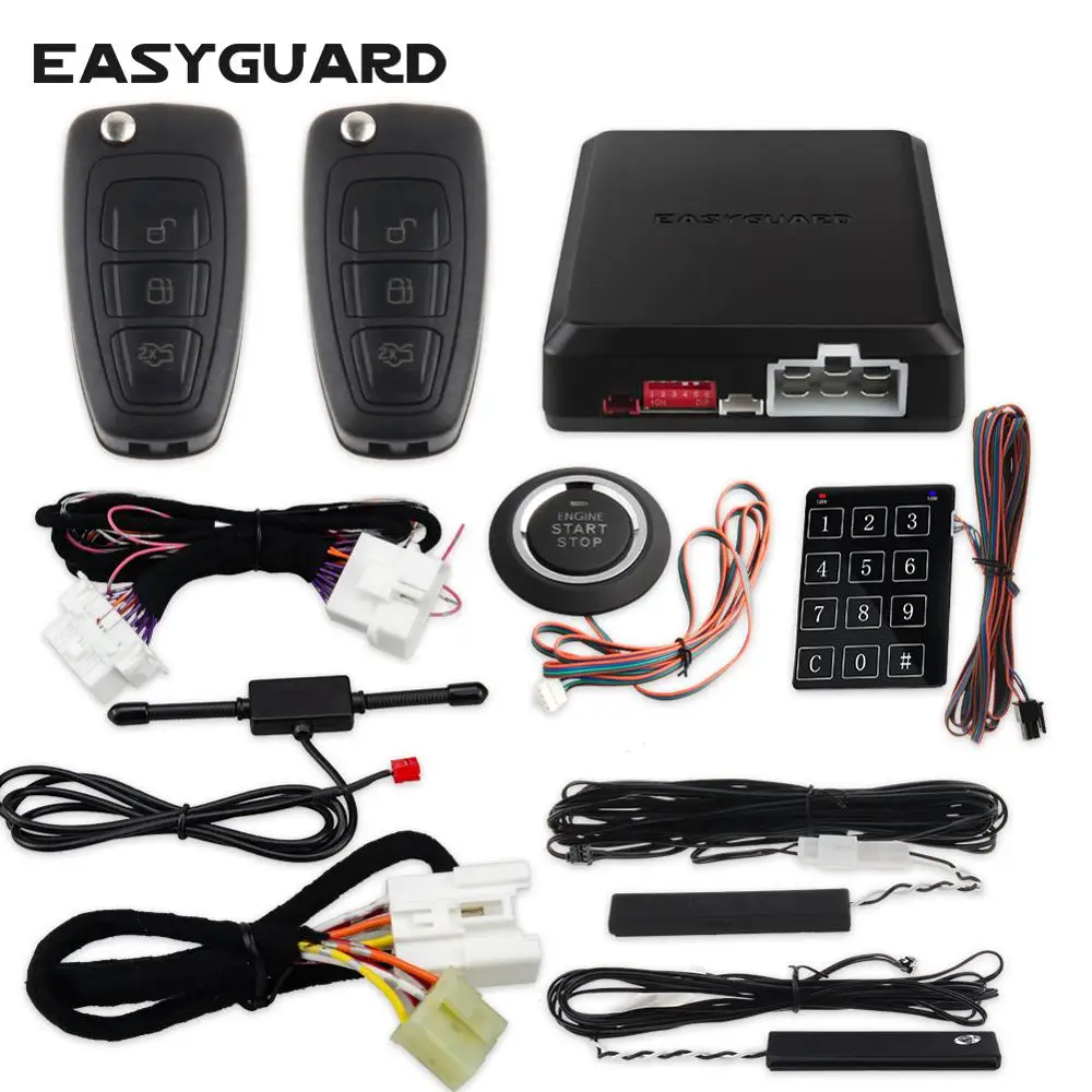 

EASYGUARD pke keyless engine start stop fit for ford CAN BUS car security system push start system password entry rolling code