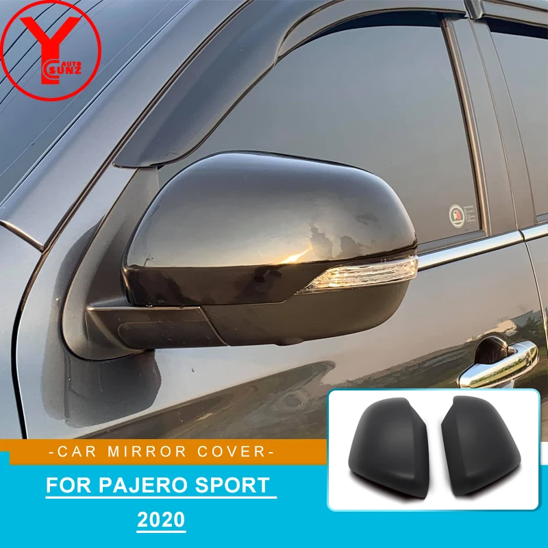 

Black Mirror Cover Rearview For Mitsubishi Pajero Sport L200 Triton 2019 2020 2021 Car Styling Mirror Exterior Accessories