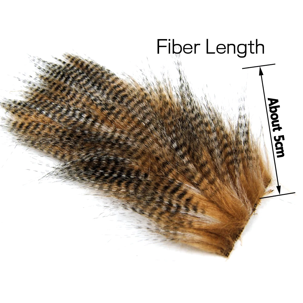 Wifreo 1 Bag 5 X 12CM Fly Tying Furabou Grizzly Color Craft Fur Fiber for Streamer Tail Wing Material Medium Size