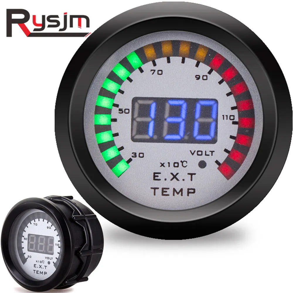 AD 52MM Exhaust Gas Temp Gauge Digital LED EXT + Voltmeter Voltage air fuel Auto Car Styling EGT Temperature Gauge Car Meter