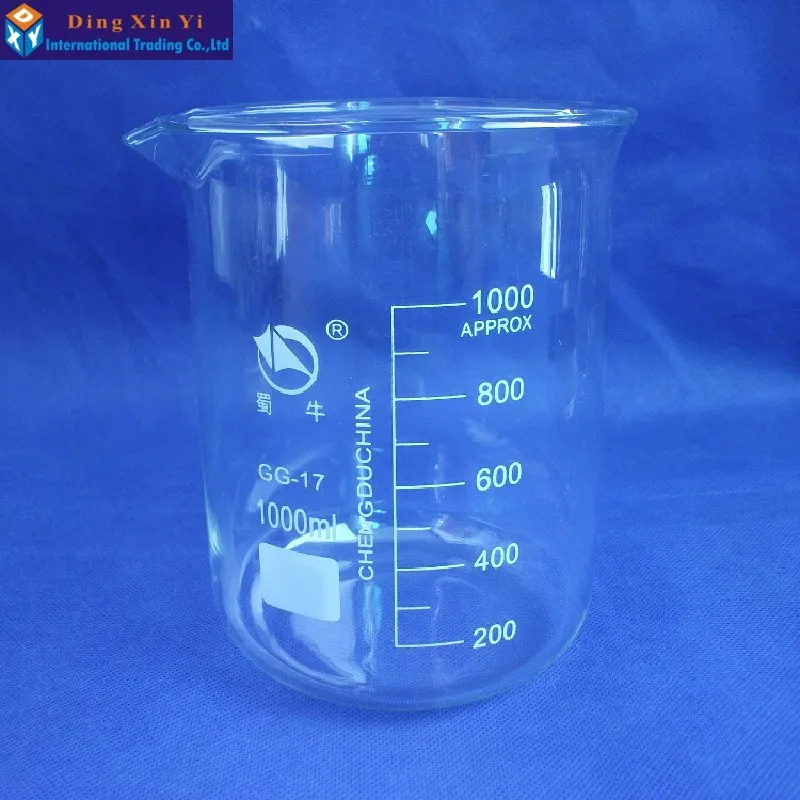 SHUNIU Low Form Beaker Chemistry Laboratory Borosilicate Glass Transparent Beaker 50/100/150/200/250/500/1000/2000/3000ml