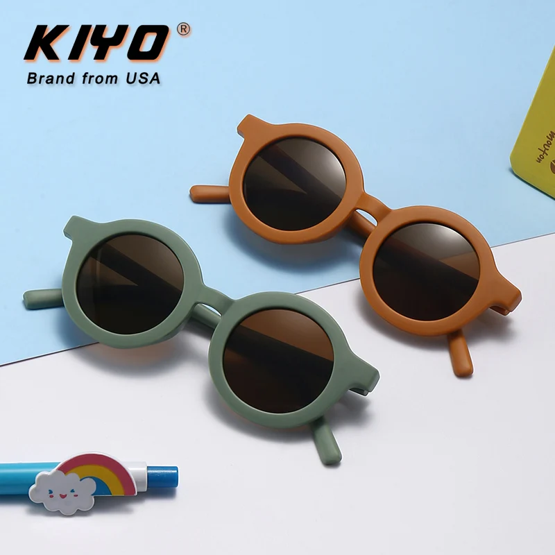 

KIYO Brand 2021 New Kids Round Sunglasses PC Fashion Sun Glasses High Quality UV400 Sport Eyewear 2107