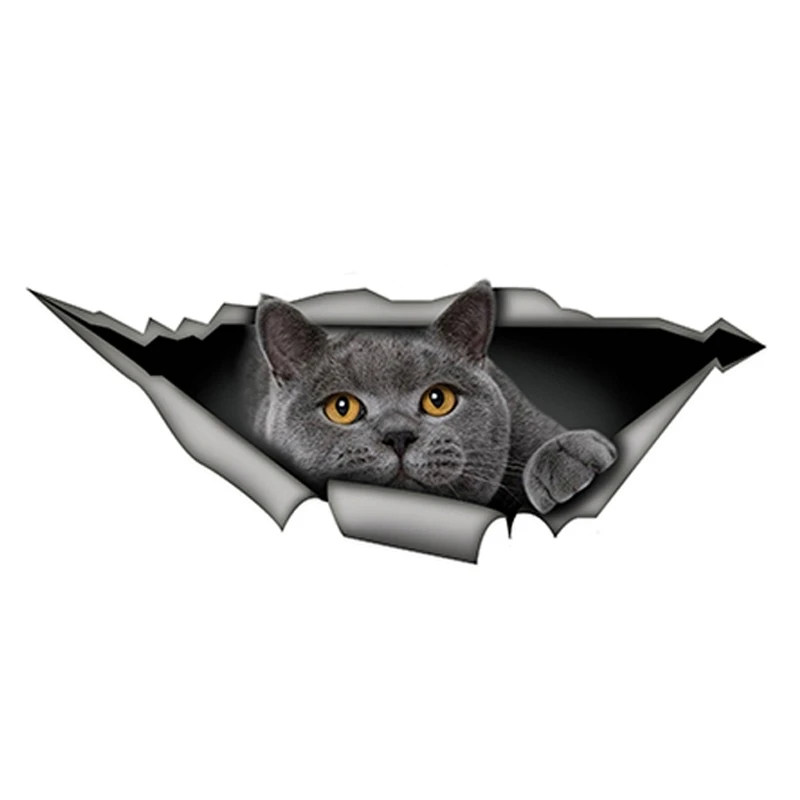 British Shorthair Cat Car Sticker Waterproof Auto Decors for Bumper Rear Window Laptop