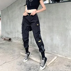 Streetwear Black Pants Women Korean Style Elastic Waist Sweatpants Baggy Pants Summer Autumn Hip Hop Harajuku Trousers Women