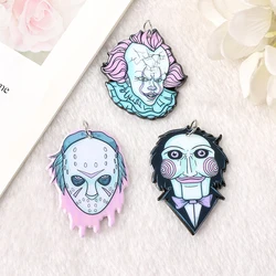 12Pieces Goth Pastel Horror Moive Icons Acrylic Charms Colorful Pendant For Earring Necklace Diy Making