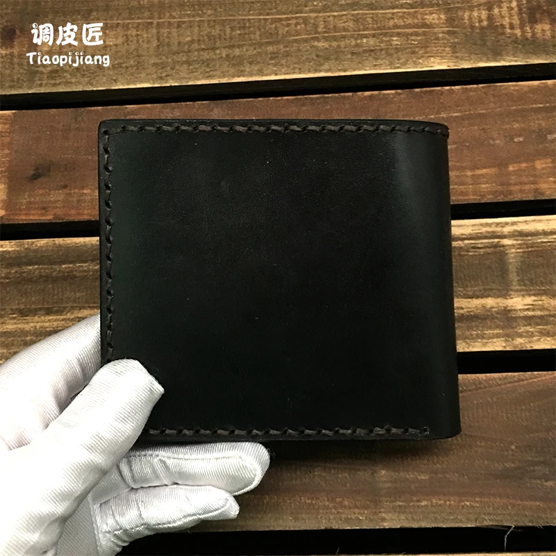 ★genuine leather Japanese and Korean version 20% off lovely small change purse clip male leather carving bag manual