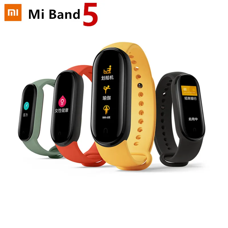 

NEW Xiaomi Mi Band 5 Smart Band Bracelet 1.1" Touch Screen Fitness Traker Bluetooth Sport Monitor Waterproof Smart Wristbands