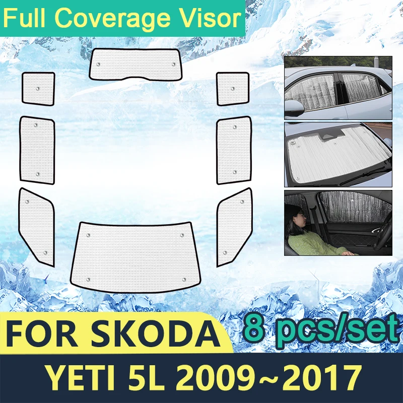 

Full Cover Sunshades For Skoda Yeti 5L 2009~2017 Car Windshields Accessories Visor Sun Protection 2016 2015 2014 2013 2012 2011