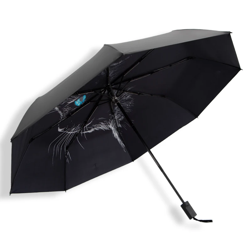 Cartoon Black Umbrella Men Cat Creative Fashion Umbrella Strong Stand Windproof Sombrillas Para El Sol