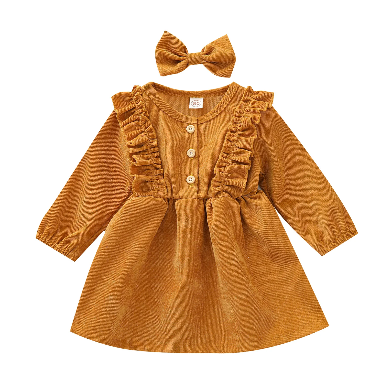 Infant Baby Girls Dress with Headband Set