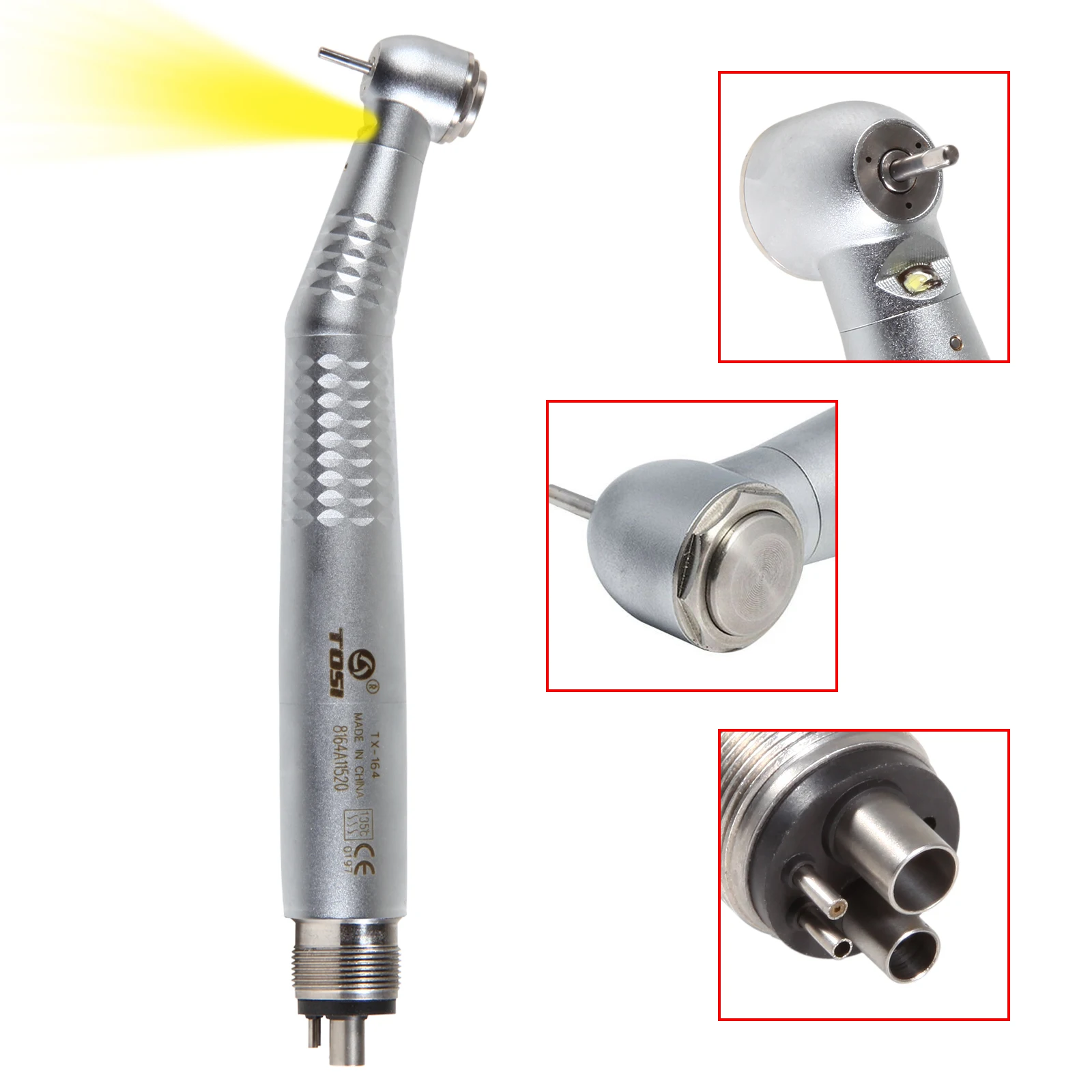 Dental High Speed LED Handpiece Fiber Optic E-generator Self-Sufficient Power System Triple Spray