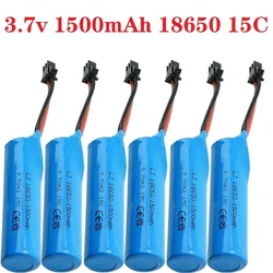 3.7v 1500mah 15C 18650 Li-ion Battery For RC Stunt Car Q85 Q70 Rc Car Toys SM-2P Plug RC Boat Car Water soft Gun Battery Parts