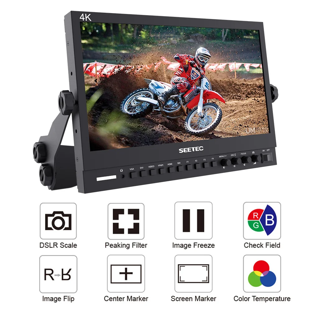 Seetec P133-9HSD 13.3 "carcaça de alumínio pro transmissão 4k monitor ultra hd 1920x1080 lcd ips tela 3g sdi 4k hdmi ypbpr av dvi