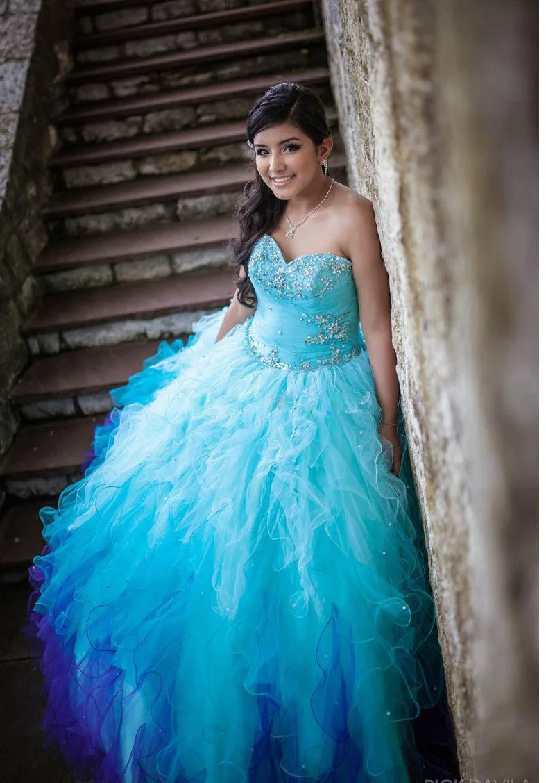 2018 Nhiều Màu Sắc Phồng Quinceanera Đầu Tay TẦNG VOAN Pha Lê Sexy Hở Lưng Người Yêu Hóa Trang Bầu Mẹ Của Cô Dâu Đầm