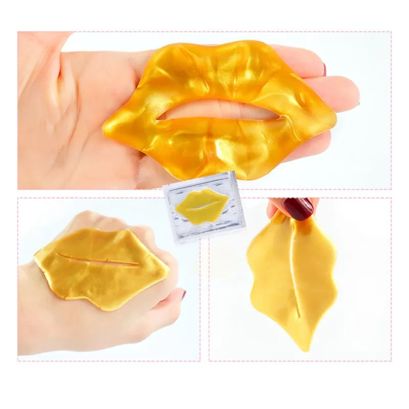 30Pcs Beauty Super Lip Plumper Gold Crystal Collagen Lip Mask Patches Moisture Essence Wrinkle Ance Korean Cosmetics Skin Care