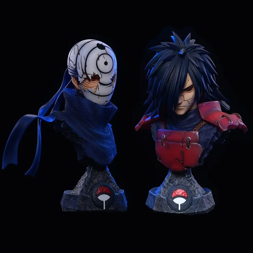 16cm Naruto Shippuden Action Figure Anime GK Handsome Naruto Uchiha Sasuke Madara Obito Bust  PVC Model Statue Collectible Toys