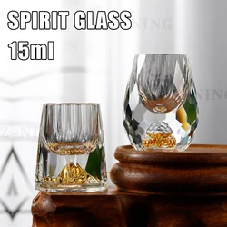 Crystal Glass Whiskey Glasses Bar Liqueur Bullet Cups Sake And Shochu Double-Layered Thick Bottoms Small Capacity Tea Cups