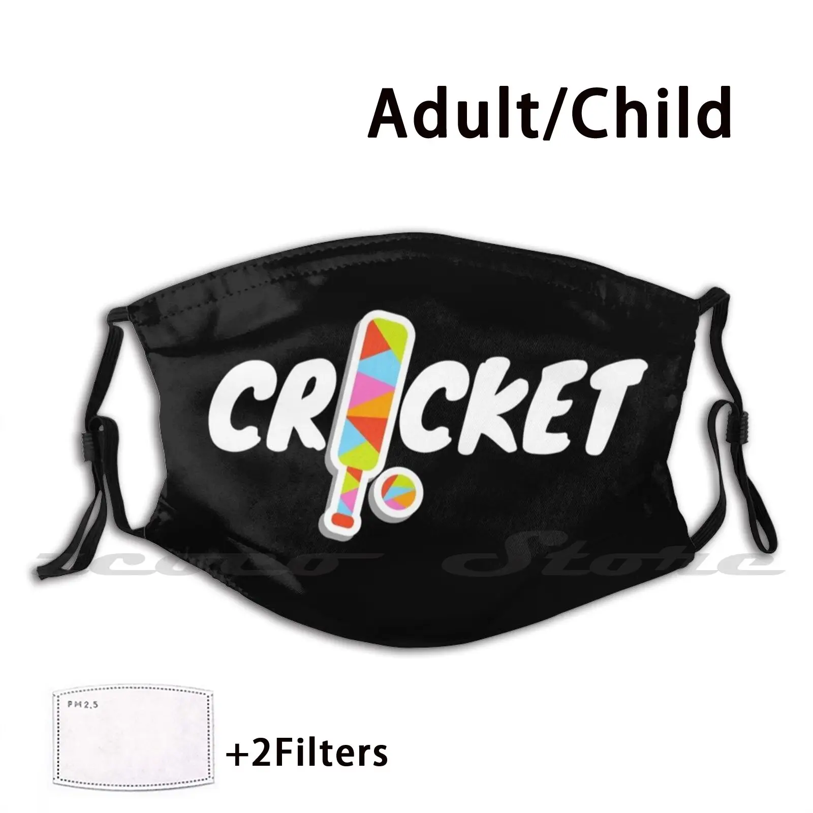 Cricket, miglior Sport! Maschera panno lavabile filtro fai da te Pm2.5 bambini adulti Cricket Cricketer Love Sports Lovecricket Cricketfans