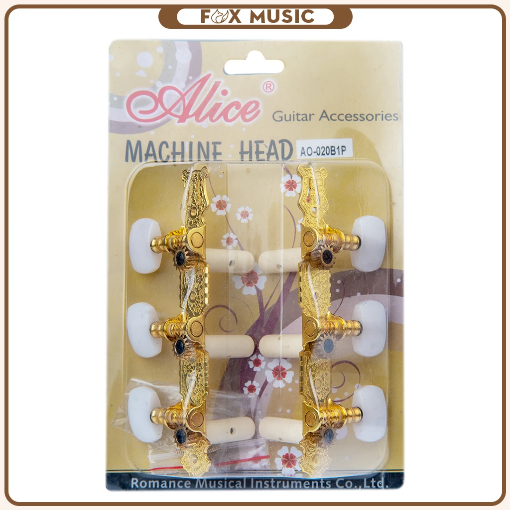 Alice AO-020B1P 2Pcs Classical Guitar String Tuners Keys Machine Heads Tuning Pegs 3 Left 3 Right Golden Plated