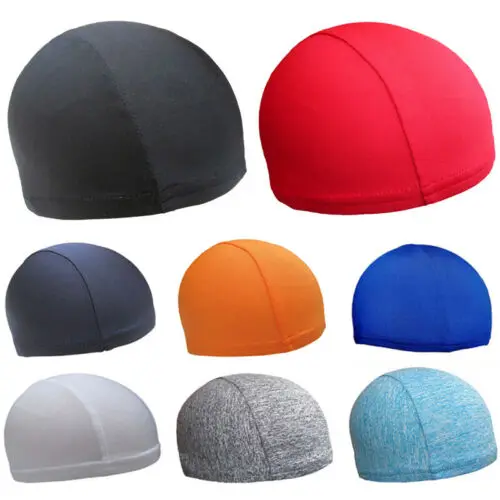 2021 Unisex Solid 8 Colors Stylish Stretch Beanie Hat Sport Running Cycling Soft Thin Warm Cotton Skull Cap Swimming Caps