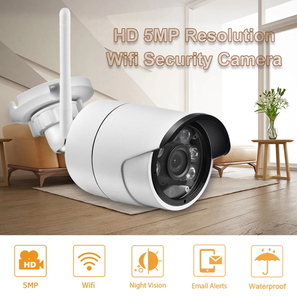 Gadinan 5MP Draadloze Ip Camera Outdoor 3MP 1080P 2MP Surveillance Security Sd-kaart Camera Audio Ir Bullet Outdoor Wifi camera