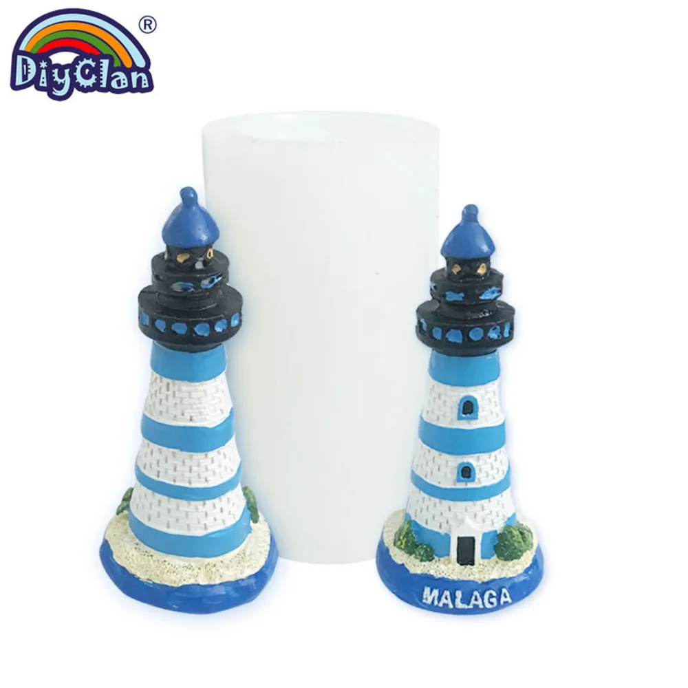 3D Sightseeing Tower Lighthouse Silicone Mold DIY Candle Plaster Resin Handmade Making Mould Building Decoration Ornament