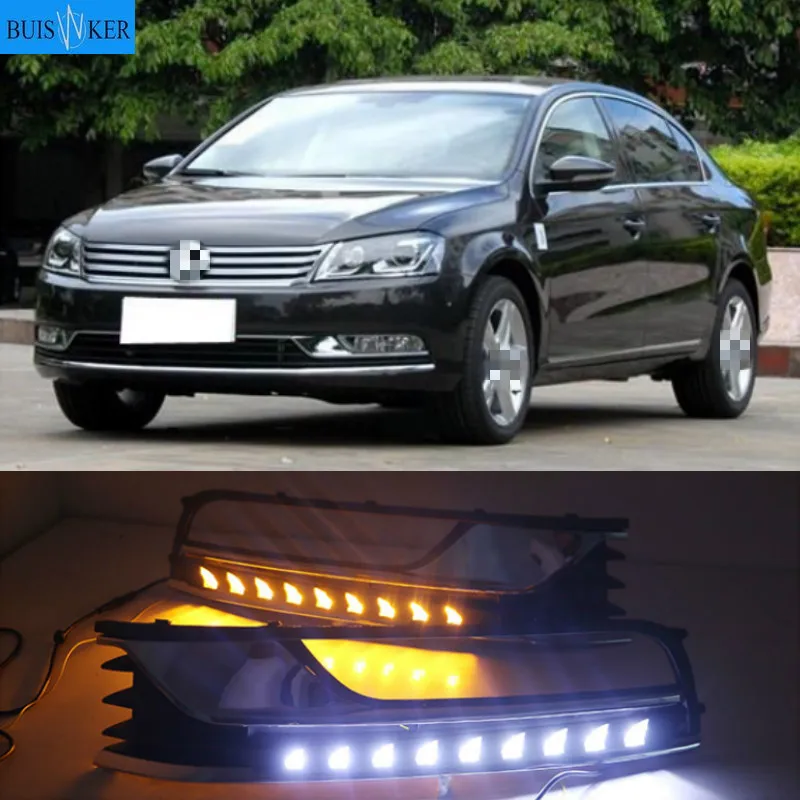 2PCS Led DRL For Volkswagen VW Magotan 2012 2013 2014 2015 Daytime Running Lights Fog head Lamp Cover Daylight NORTH AMERICA