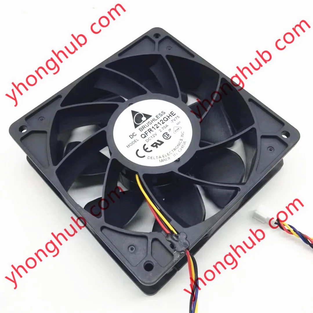 

Delta Electronics QFR1212GHE 7V75 DC 12V 2.70A 120x120x38mm 4-Wire Server Cooling Fan