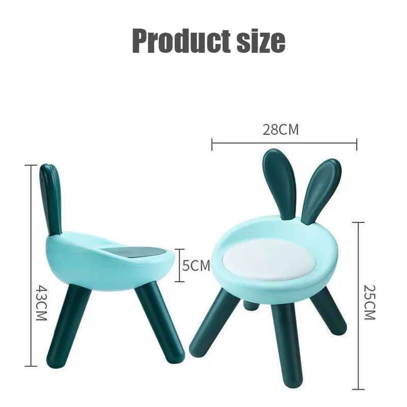 Portable Baby Chair Lightweight Kids Bench Cute Plastic Dining Chair for Children Kindergarten Baby Seat Toddler Feeding Chair