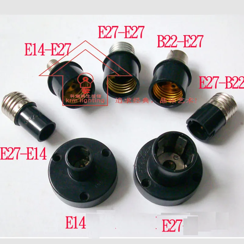 10pcs Lamp Bulb Base Conversion Holder Converter Socket Adapter B22 E27 E14 Fireproof Material