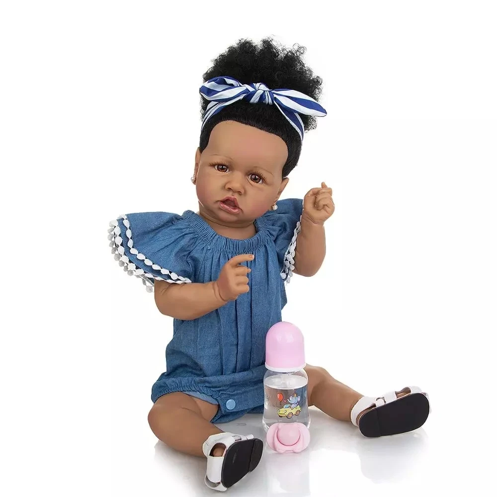 Bebes 57 CM Newborn Doll Toys So Truly Full Silicone Bebe Doll Toddler With Rooted Hair Kids Well Packaged Gift For Kids