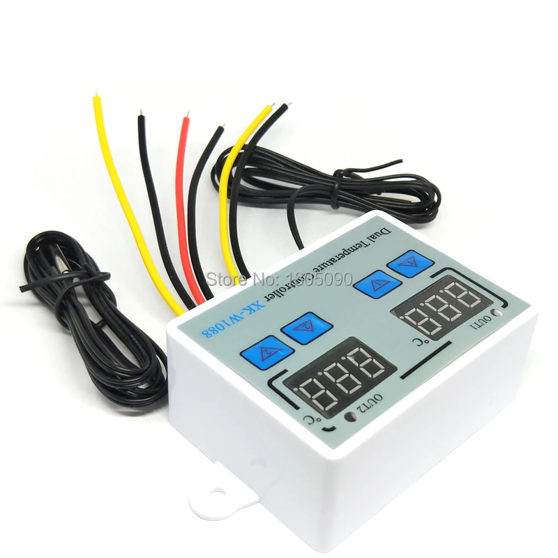 Imagem -03 - Termostato Digital Duplo com Controle de Temperatura Termorregulador com Relés de Saída para Aquecimento e Resfriamento em Incubadoras 12v 24v e 220v