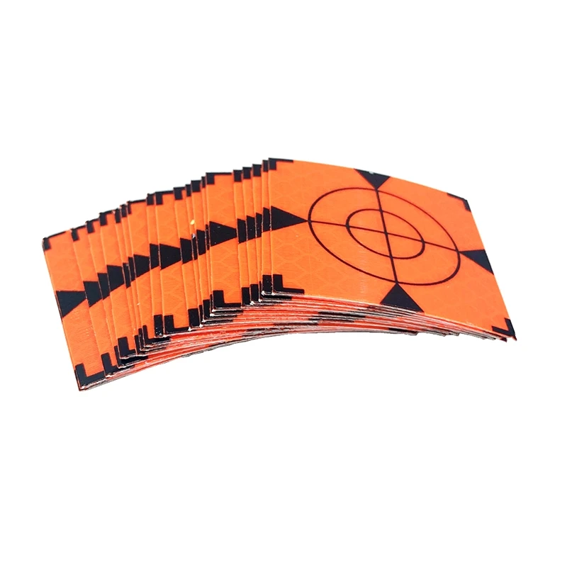 

40PCS100mm Orange Triangle Reflector Sheet Tape Target 10*10 cm For South Nikon Trimble Total Stations