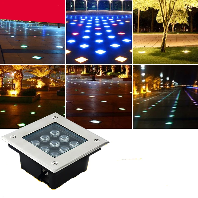 Imagem -02 - Quadrado Conduziu a Luz Subterrânea Lâmpada Enterrada Ac85265v à Prova Impermeável Água Fase Jardim Piso Recesso Parede ao ar Livre Iluminação 3pc 12w