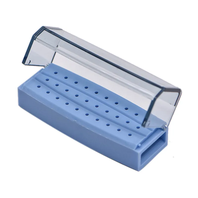 30 Holes Dental Burs Drill Holder Plastic Block Placement Sterilizer Box Dentist Instrument Autoclave Disinfection