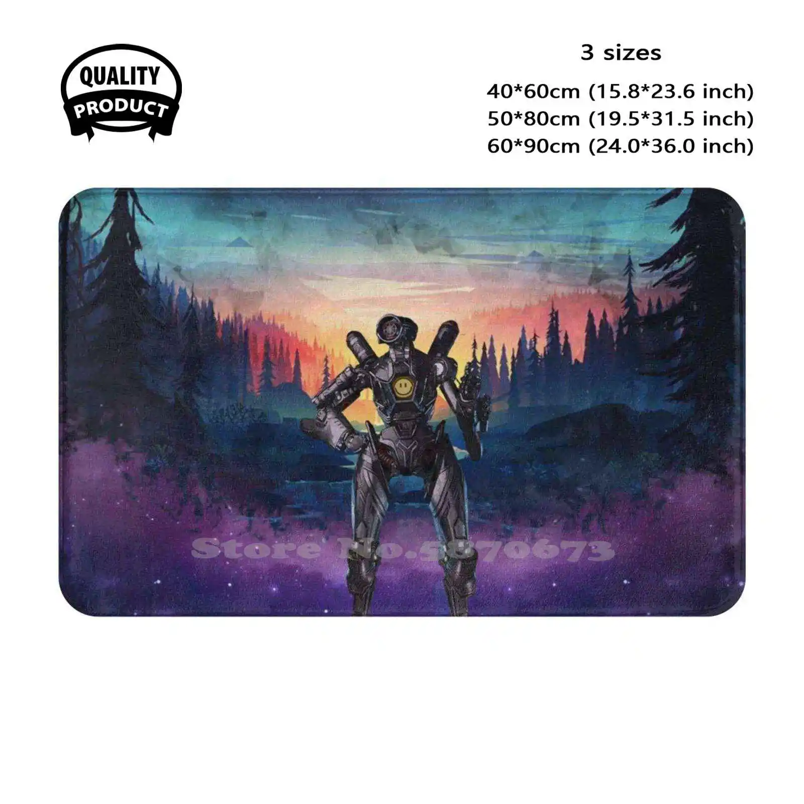 Apex Legends-Pathfinder Scene Soft Cushion Home Carpet Door Mat Car Rug Apex Legends Gear Eighties Synthwave Aesthetic Miami