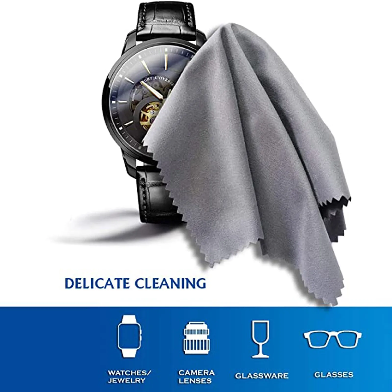 15x18cm Microfiber Square Clean Cleaning Cloth Glass Cleaner Cloth Glasses Screen Sunglasses Phone Camera Lens Cleaning Brush