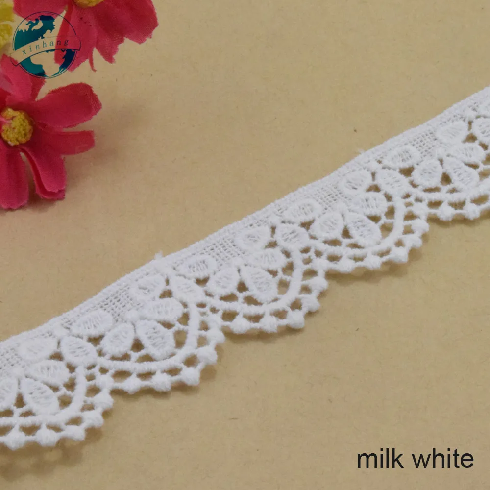 3cm Wide 100% Cotton Embroid Lace Sewing Ribbon Guipure Trim Wedding Decoration DIY Dolls Colthes Accessories Lace Edge#3999